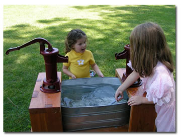 Kids at the pump
